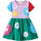 thumbnail image 3 of Likthione Vestido de manga corta para niñas y niños pequeños, vestido patinador acampanado con estampado de apliques de dibujos animados, vestido de algodón, 3 of 5