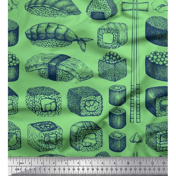 Soimoi Cotton Duck Fabric Grains & Fish Food Print Fabric by Yard 42 Inch Wide