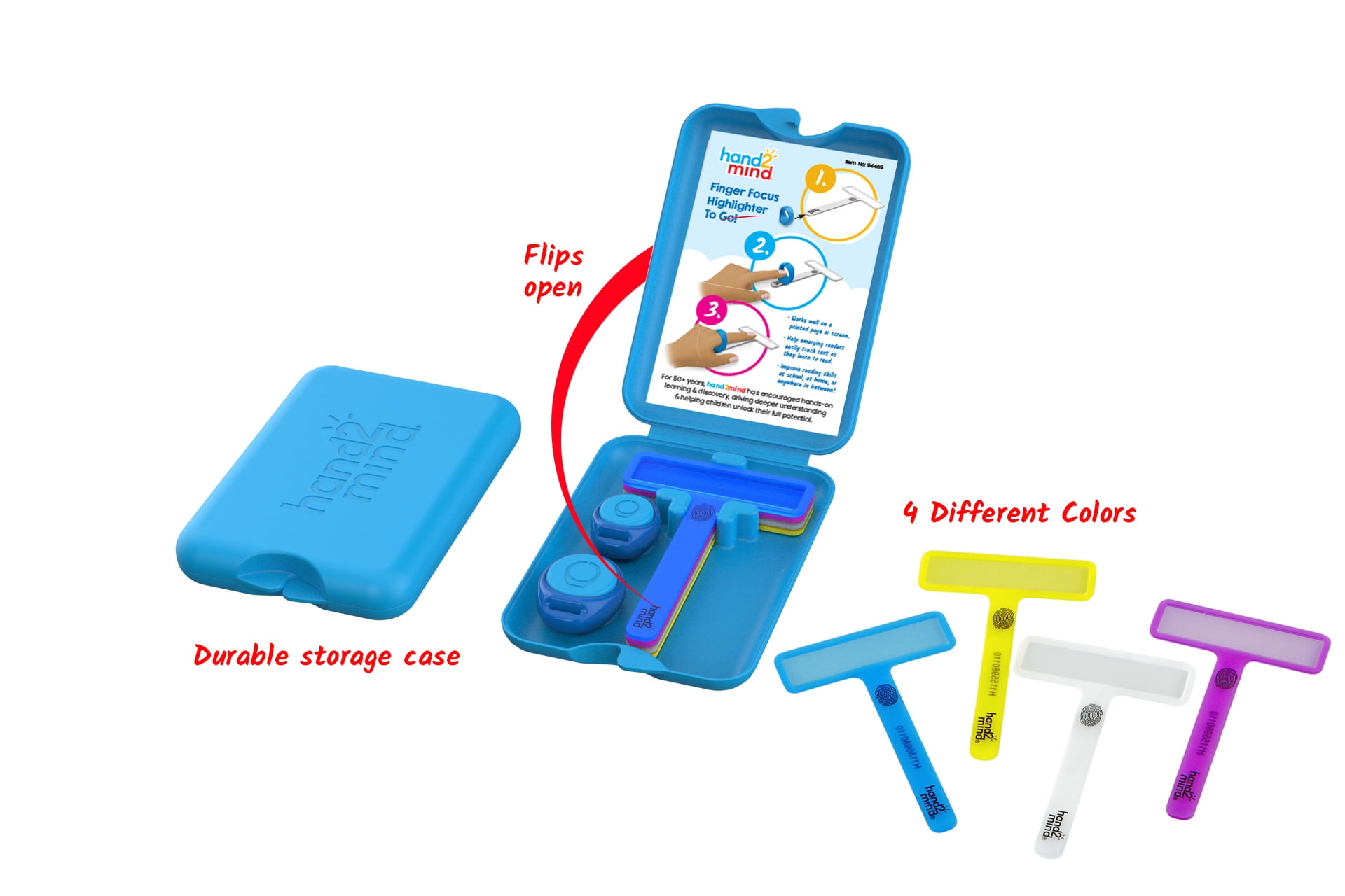 hand2mind FingerFocus Highlighter To Go, Dyslexia Tools For Kids, Guided Reading Strips, ADHD Tools