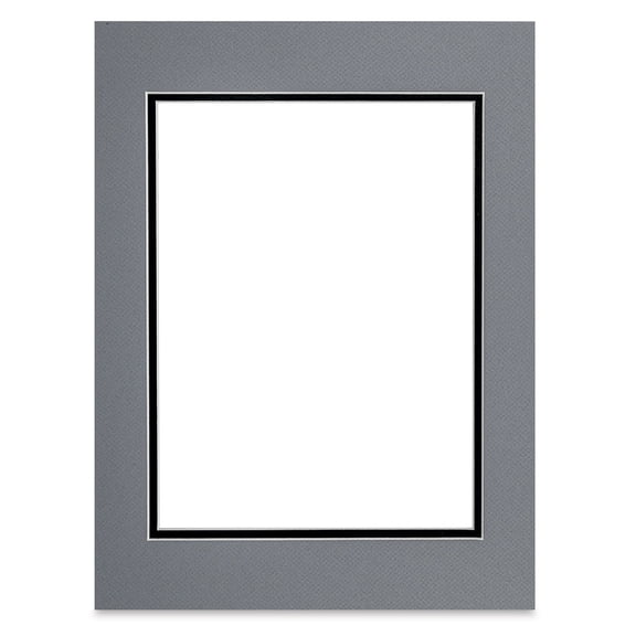Blick Double Mat - Bar Harbor Gray / Raven Black, 12" x 16" (8-1/2" x 11-1/2" Opening)