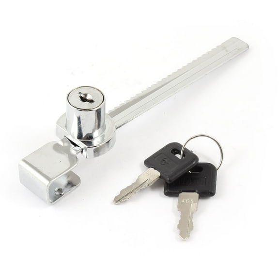 Sliding Cabinet Door Lock with keys 12mm Glass Replacement Metal Silver Tone