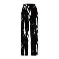 thumbnail image 5 of Jjayotai Women's Vintage Floral Print Pants, High Elastic Waist Wide Leg Pants, Beach Palazzo Pants with Pockets Black XL, 5 of 5