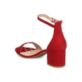 thumbnail image 3 of New Women Wild Diva Larina-29 Faux Suede Open Toe Ankle Strap Chunky Heel Sandal, 3 of 5
