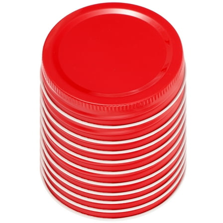 HOMEMAXS  12 Pcs Mason Jar Lids for Jars Wide Mouth Reusable Refrigerator with Can Red