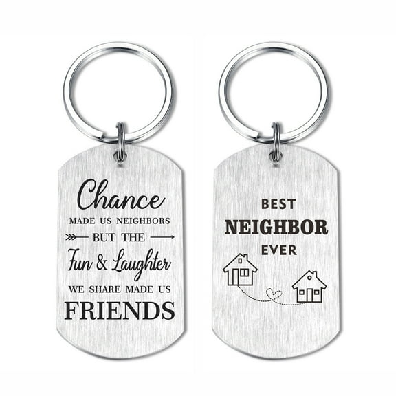 DEGASKEN Neighbor Keychain Neighbor Gifts, Best Neighbor Ever, Neighbor Farewell Going Away Gifts