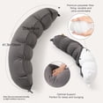 thumbnail image 2 of Peallow(Pat. Pend) – Long Round Body Pillow for Adults, Bolster Pillow for Sleeping, Soft and Supportive Pillow for Sleeping & Lumbar Support (Urban Grey, 29.5"), 2 of 7