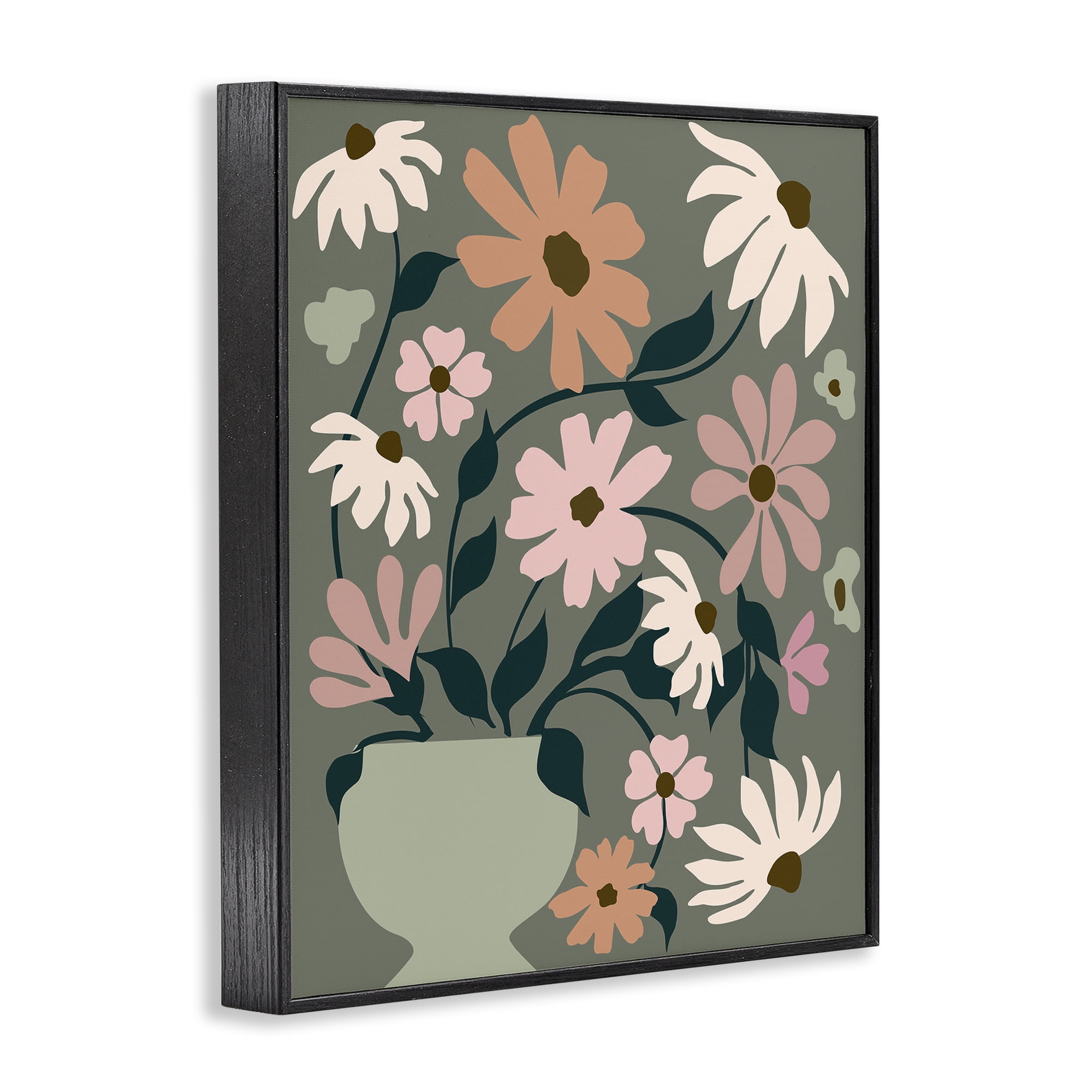 Stupell Industries Gerbera Daisy Bouquet Botanical & Floral Painting Black Framed Art Print Wall Art, 11 x 14