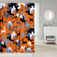 thumbnail image 2 of Manfei Wildlife Moose Elk Shower Curtain 72Wx72L, Vintage Minimalst Camo Shower Curtain 72Wx72L, Orange, 2 of 5