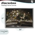 thumbnail image 4 of Stupell Industries Contemporary Antique Floral Open Book Gray Floating Frame Canvas Art, 25 x 17, by Jacky Ngan, 4 of 8