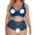 thumbnail image 5 of Bra & Brief Sets Plus Size Floral Lace V Neck High Waist Lingerie 2 Piece Set without Underwire for Seductive Comfort, 5 of 5