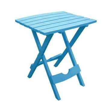 Quik Fold Patio Side Table, Resin, Pool Blue