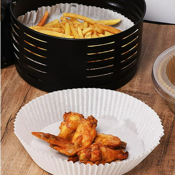 ESULOMP Air Fryer Disposable Paper Liner Special Barbecue Baking For Air Fryer Is Not Easy To Stick And Oil Absorption Circular Kitchen Paper 30PCS