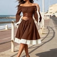 thumbnail image 6 of Hurxie Womens Traditional Irish Dress Renaissance Medieval Costume Flare Sleeve Corset Halloween Victorian Short Dress, 6 of 7