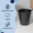thumbnail image 3 of happimess Axel Modern Minimalist Hammered Steel 2-Gallon Wastebasket, Matte Black, HPM1110A, 3 of 7
