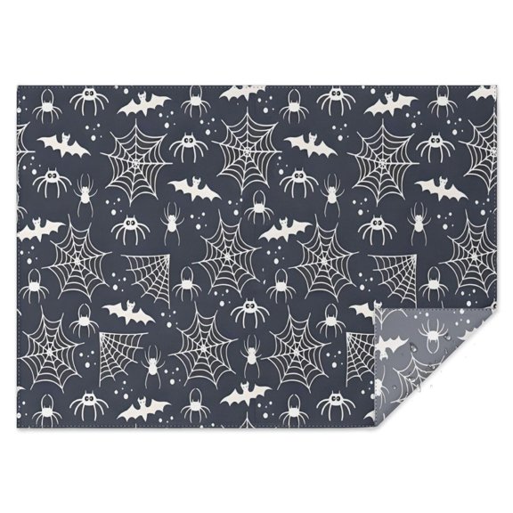 Spider Web Bats Halloween Pattern Rectangle Tablecloth 60"x84",Waterproof Polyester Rectangle Table Cloth, Wipeable Spillproof Polyester Tablecloth for Dining, Camping, Indoor and Outdoor