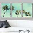 thumbnail image 3 of wall26 - 3 Piece Framed Canvas Wall Art - Vintage Nature Photo of Coconut Palm Trees in Seaside - Modern Home Art Stretched and Framed Ready to Hang - 24"x36"x3 White, 3 of 5