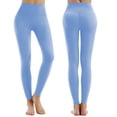 thumbnail image 2 of GEWSEY Women's High Rise Contour Bonded Ankle Legging Ultra High Legging Tight with Pockets (Blue, XXL), 2 of 4