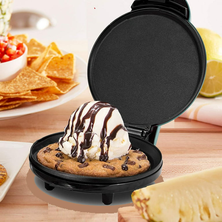 Round Electric Griddle for Breakfast Pancakes Quesadillas Eggs & Snacks  (8-Inch, Aqua)