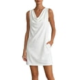thumbnail image 2 of YMNXA Summer Dresses For Women Sleeveless V Neck Solid Color Comfortable Fashion Flowy Dress With Pockets For Casual Daily Wear,White,M, 2 of 5