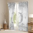 thumbnail image 3 of Homewish Bling Monogrammed D Blackout Curtains Set of 2 (52x84 Each) for Girl, Grey Fashion Watercolor Marble Window Curtains, Chic Sequin Print Curtains and Drapes, Living Room Curtains Decor, 3 of 6