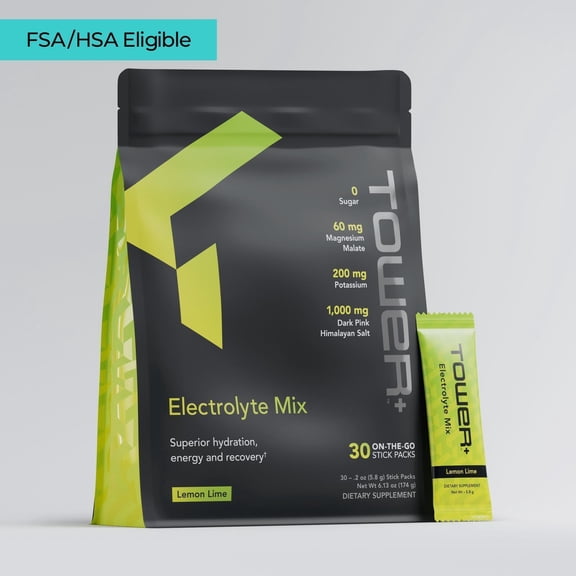 Tower ™ Electrolyte Mix – Sugar-Free Powder Mix - Fast Hydration (30 Packets)