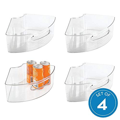 iDesign Plastic Lazy Susan Storage Bin, 1/4 Wedge Container for
