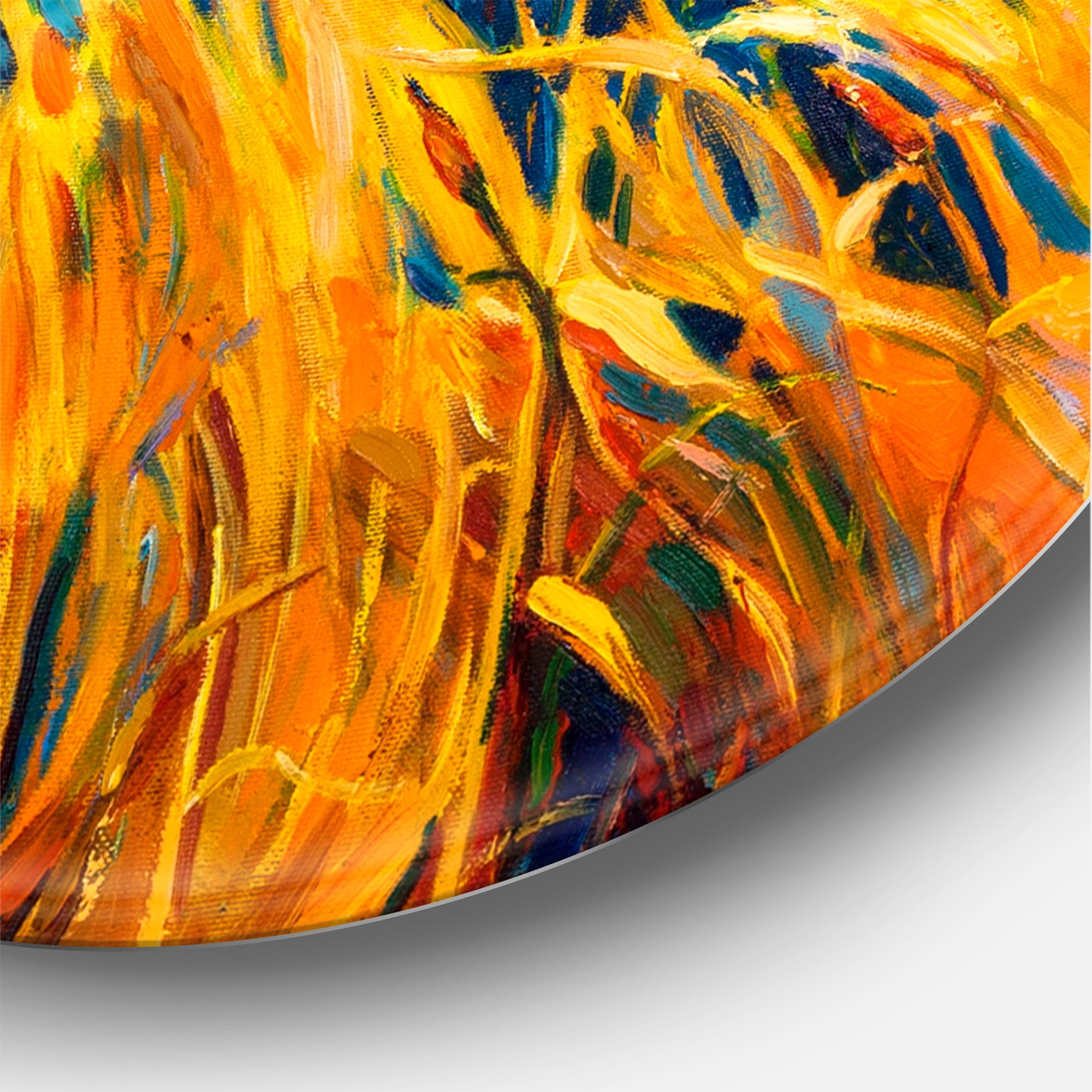 Designart 'Sunset Over Vibrant Lake' Nautical & Coastal Circle Metal Wall Art 23x23 - Disc of 23