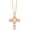 Pink, variant on Crystal Zircon Cross Necklace For Women Choker Charm Virgin Mary Pendant Box Chain Female Jewelry Collier Femme - Gold-color - 17.5 inch (box)