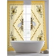 thumbnail image 5 of Sunflower Bee Sheer Curtains for Living Room Bedroom, Vintage Daisy Flower Yellow Border Light Filtering Sheer Curtains, Rod Pocket Voile Window Drapes, 2 Panels Set 52"x 108", 5 of 7