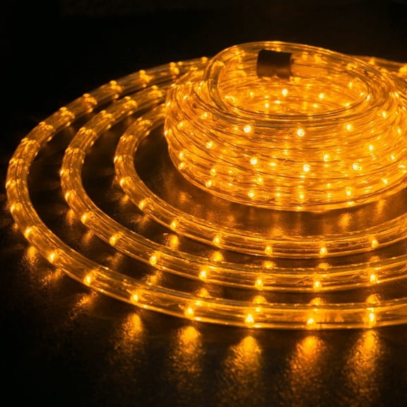 WYZworks 25 feet Thick ORANGE Pre-Assembled LED Rope Lights with 25', 50', 100', 150' option - Christmas Holiday Decoration Lighting | UL Certified