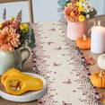 thumbnail image 4 of ERUNPONLY Pink Gnomes Fall Table Runner - 60 Inch Long Thanksgiving Pumpkin Sunflower Linen Texture Cotton Linen Dress Scarves Farmhouse Table Runner for Kitchen Dining, Coffee Table, 13" x 60", 4 of 8