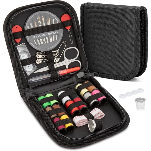 Sewing kit Basic, and Thread Kit,Travel Small Sewing Machine Supplies for Adults Beginners Men,  Travel  Including  Measure Tape  Threader (69pcs)