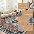 thumbnail image 7 of FairOnly 5'x7' Red Floral Area Rugs for Living Room Machine Washable Soft Rugs for Bedroom Bathroom Vintage Non Shedding Area Rug, 7 of 7