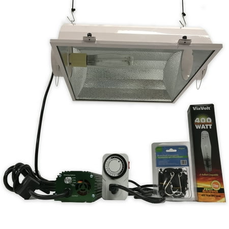 400 Watt HPS/MH White Grow Light System with Timer/Remote Ballast and Air Cooled Reflector