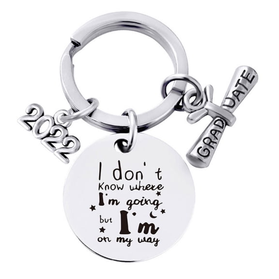 Graduation Gifts Keychain for Class, Graduate pendant Inspirational Gift Round Keychain Pendant