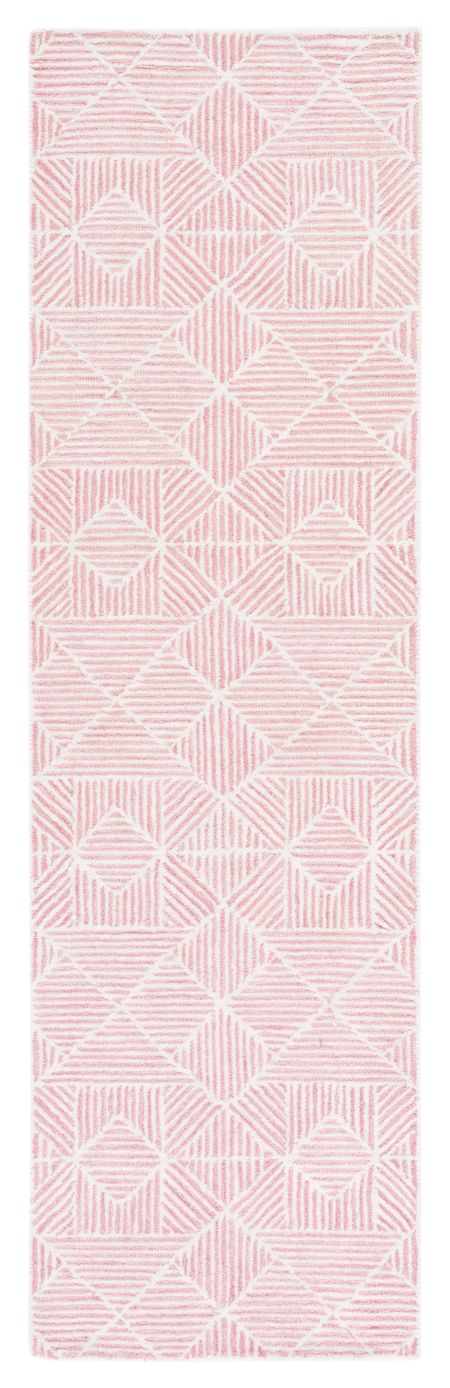 SAFAVIEH Abstract Brock Geometric Runner Rug, Pink/Ivory, 2'3" x 8'