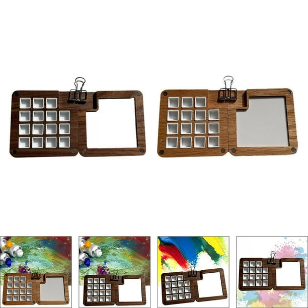 Paletas de pintura de acuarela Vacías BLESIY 2 Uds de madera para principiantes