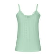 thumbnail image 4 of Scyoekwg Womens Tops Camisole V-Neck Eyelet Lace Tank Tops Camisole Summer Sleeveless Slim Solid Color Casual Basic Sling Blouses (Mint Green,L), 4 of 6