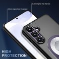 thumbnail image 3 of Magnetic Case for Samsung Galaxy S21 FE with Hidden Kickstand, [Mag-Safe Charging] [Military-Grade Drop Protection] Rugged Heat Dissipation Frosted Back Phone Case for Galaxy S21 FE, Purple, 3 of 11