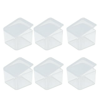 16 Pcs 4 Sizes Snap Type Small Clear Plastic Containers Component
