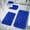 Blue, variant on Bath Mat Set 4 Pieces, with Latex Non-Slip Backing, Absorbent & Machine Washable Bathroom Rug Set