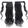 thumbnail image 4 of Benehair Clip in Ponytail Hair Extensions Human Hair Ponytail Wrap Around Remy Hair One Piece Human Hair Extensions Jet Black 18inch 90g Body Wave Curly Pony Tail, 4 of 10