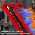 thumbnail image 4 of Dteck Galaxy Tab S7 Case, Heavy Duty Three Layer Rugged Shockproof Case Kickstand Protective Cover for Samsung Galaxy Tab S7 11 inch 2020 Tablet SM-T870/T875/T876, Red, 4 of 8
