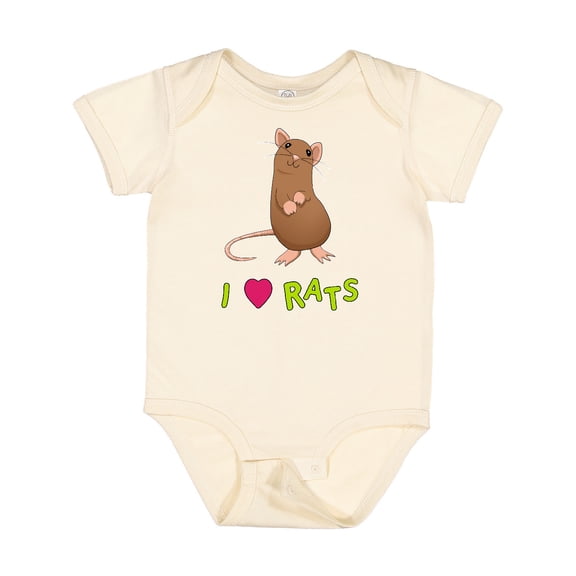 Inktastic I Love Rats Boys or Girls Baby Bodysuit