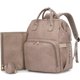 thumbnail image 1 of MOCHILA ROSEGIN Bolsa de pañales de piel vegana 42 x 24 x 36 cm, color topo, 1 of 8