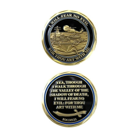 Alabama State Coin - United States Navy Psalms 23 I Will Fear No Evil Double Sided Collectible Challenge Coin
