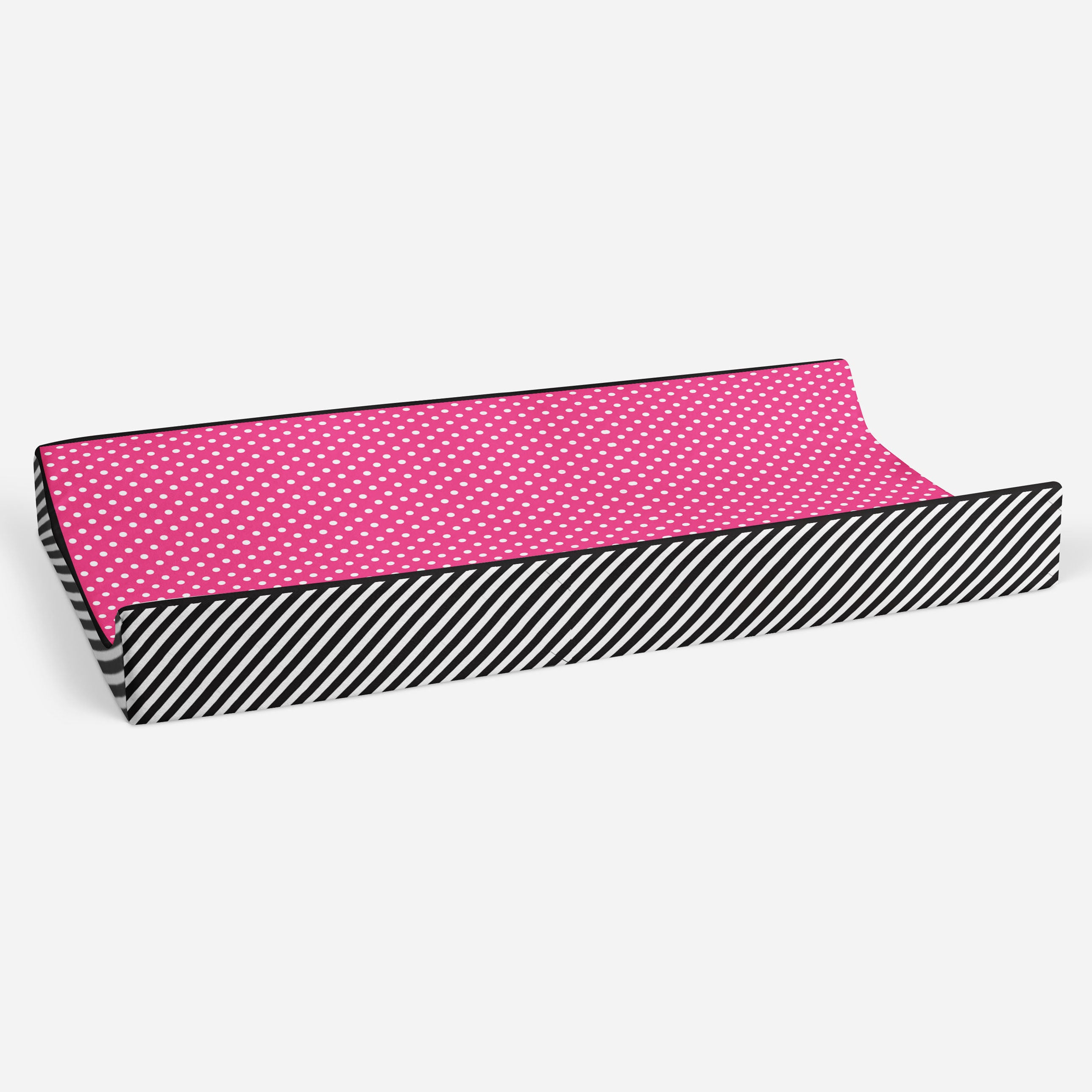 Bacati - Love Aztec Black/Fuchsia Girls Quilted Changing Pad Cover