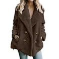 thumbnail image 2 of Ruyang Women's Fashion Winter Coat Long Sleeve Lapel Button Faux Shearling Shaggy Oversized Cardigan Jacket with Pockets, 2 of 6