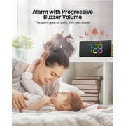Mpow Projection Alarm Clock, Digital Clock with 180° Rotatable Projector, 3-Level Brightness, Progressive Volume, USB Charger, Battery Backup, Digital Alarm Clock for Bedroom