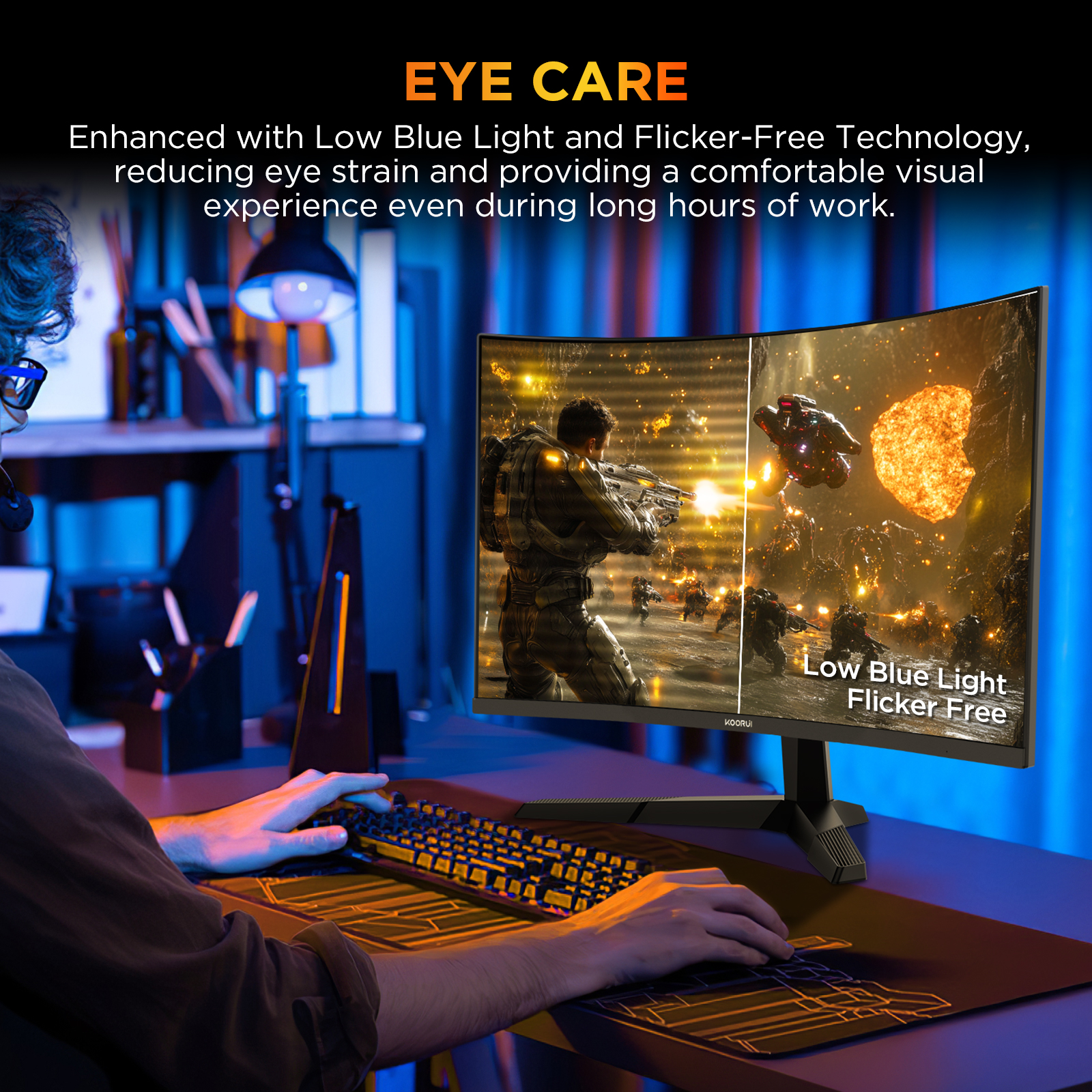 KOORUI 25 inch Curved Gaming Monitor, 240Hz, 1080p photo 8